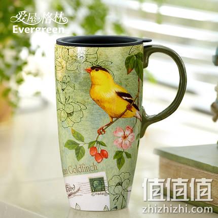 画师手绘上色！爱屋格林 大容量 带盖马克杯 500ml 券后29元包邮 值值值-买手聚集的地方