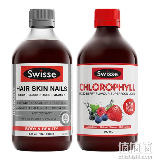 美容养颜+润肠通道：Swisse 500mlx2瓶x2件 血橙胶原蛋白液+叶绿素液 双重优惠后383.5元包邮（长期538元） 值值值-买手聚集的地方