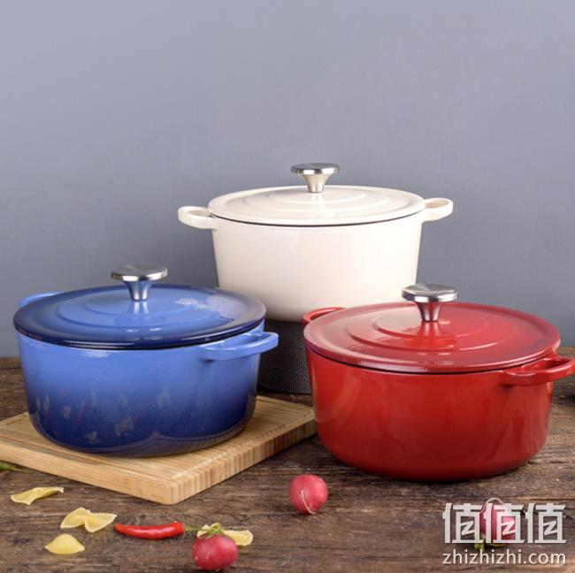 不粘不生锈，京造 新款 22cm 珐琅铸铁锅 179元 值值值-买手聚集的地方