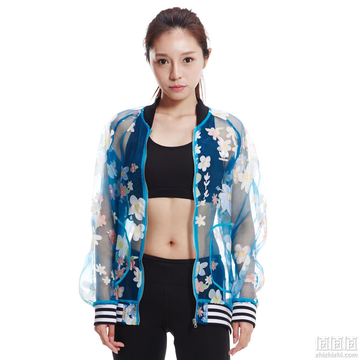 专柜同款：adidas 阿迪达斯×Pharrell Williams Kauwela Track AO3159 女士薄纱运动外套 215.2元包邮 值值值-买手聚集的地方