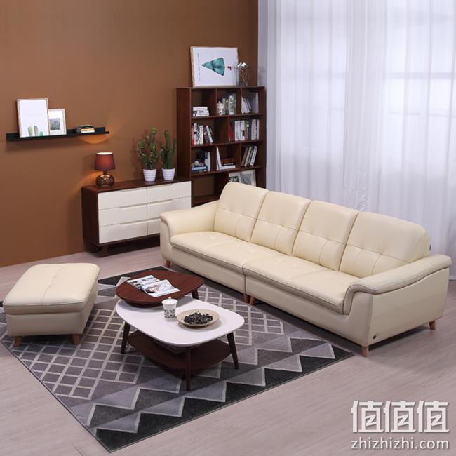 19年新款：ZUOYOU 左右傢俬 DZY6008 北欧真皮沙发组合套装 四人位 5829元包邮（原价8056元），今天下单送998元圆凳！ 值值值-买手聚集的地方