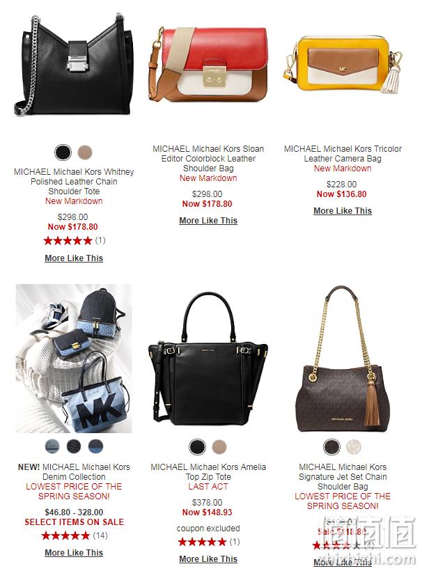 Macy's网 Michael Kors 女包专场促销 低至4折 值值值-买手聚集的地方