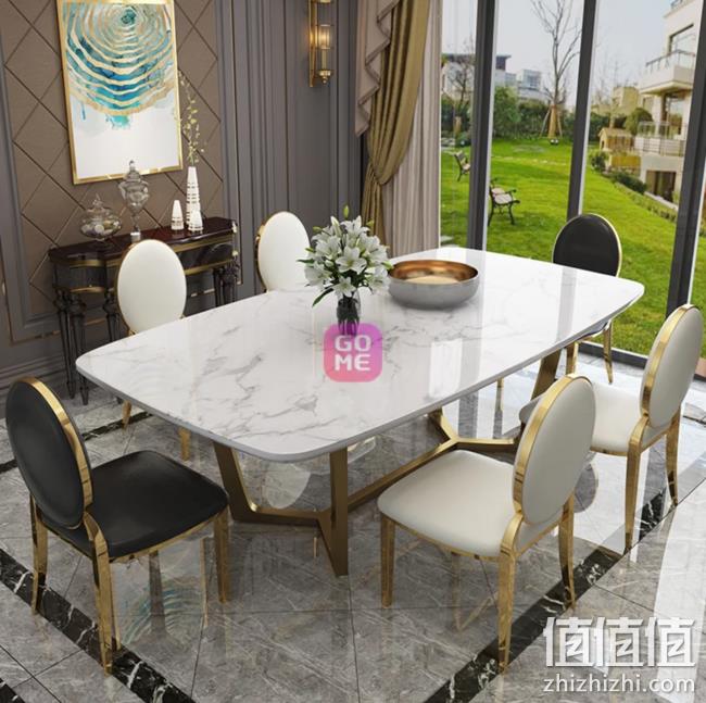 银卧 后现代大理石餐桌椅 1.6m+6把椅子 3999元包邮 值值值-买手聚集的地方
