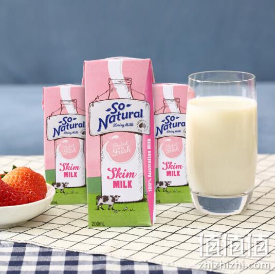PLUS会员：澳大利亚进口 So Natural 澳伯顿 脱脂纯牛奶 200mlx24盒x2件 95.3元 值值值-买手聚集的地方