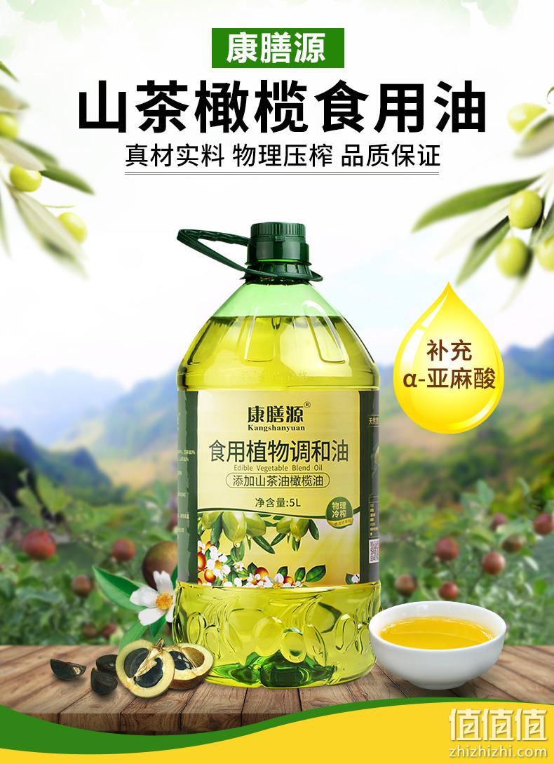 补充α-亚麻酸、非转基因、2桶：康膳源 山茶橄榄植物油 5Lx2桶 80元包邮 送亚麻油500ml 值值值-买手聚集的地方