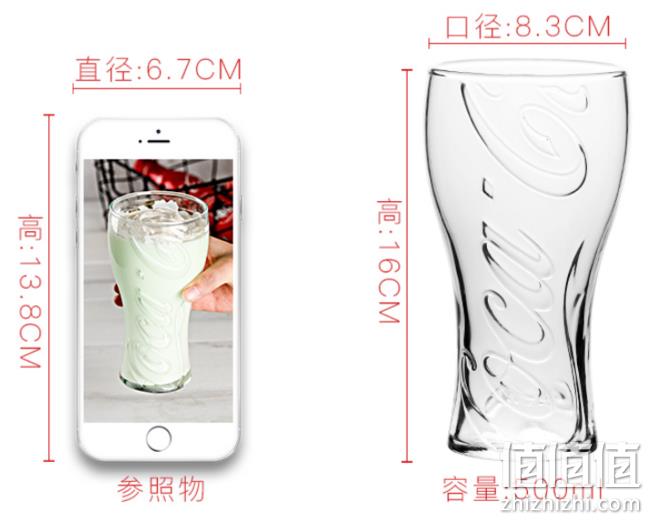 可口可乐正版授权，帕莎帕琦 500ml 无铅玻璃杯2只 券后20元包邮（长期售价39元） 值值值-买手聚集的地方
