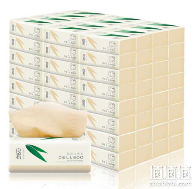 100抽x30包x2件，DELLBOO良布 超韧本色母婴抽纸 3层 55.84元包邮（折合0.93元/包） 值值值-买手聚集的地方