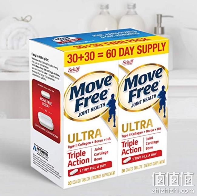 30粒x2瓶，白金修复版，Schiff Move Free 维骨力 骨胶原氨糖维骨力 prime会员凑单直邮含税到手约148元 值值值-买手聚集的地方