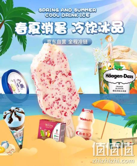 京东 春夏消暑 冷饮冰品 满减+用券 199-100元 值值值-买手聚集的地方