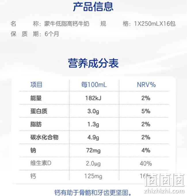 蒙牛 低脂高钙牛奶 250mlx16盒x5件 140.6元包邮 值值值-买手聚集的地方