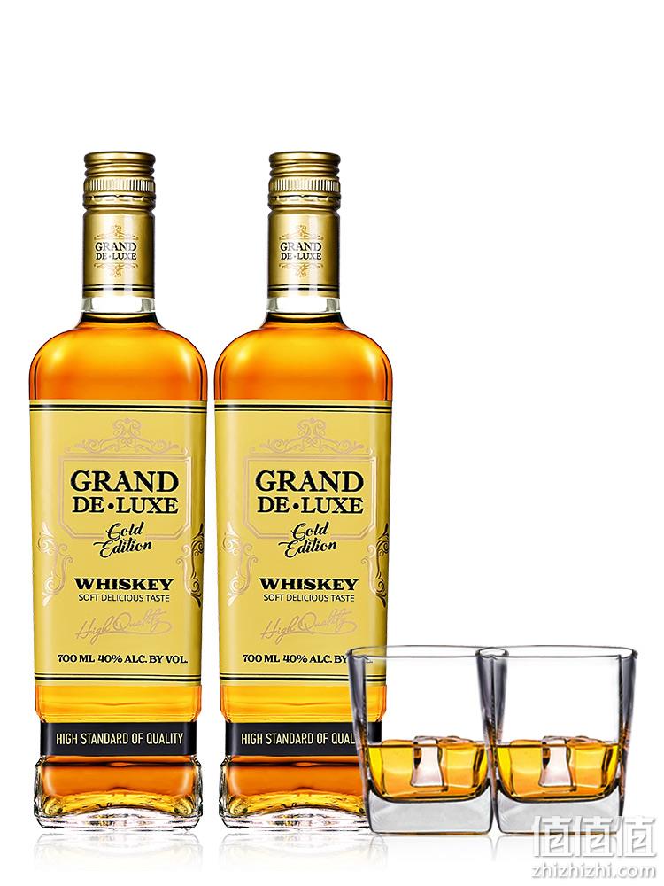 乌克兰原瓶进口，700mlx2瓶 Grand De·Luxe 威士忌 99元包邮送两个酒杯 值值值-买手聚集的地方