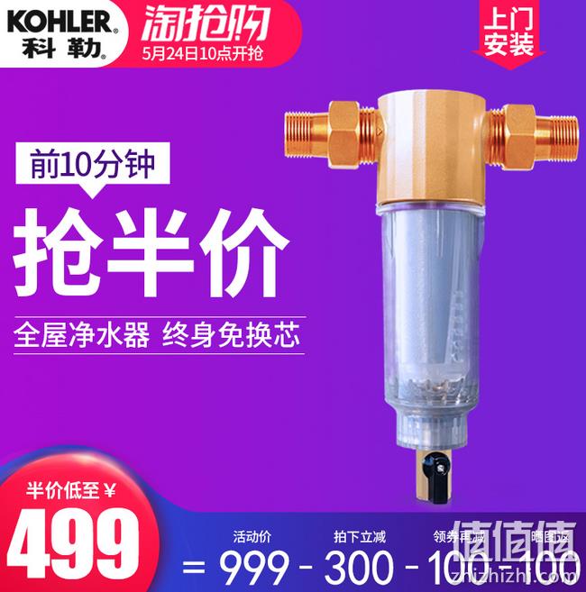 10点 限10分钟 荣获16年IF大奖：美国 科勒 前置过滤器 券后499元包邮送大礼包 值值值-买手聚集的地方