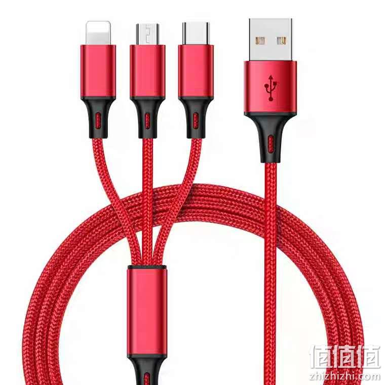 颜高价低、3A大电流：meicune三合一尼龙绳充电线 券后6.8元包邮 值值值-买手聚集的地方