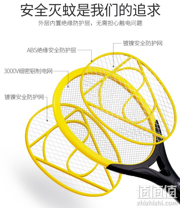 补券！3000V高压、只电蚊子不电人：久量 DP-1205 电蚊拍 18.9元包邮 值值值-买手聚集的地方
