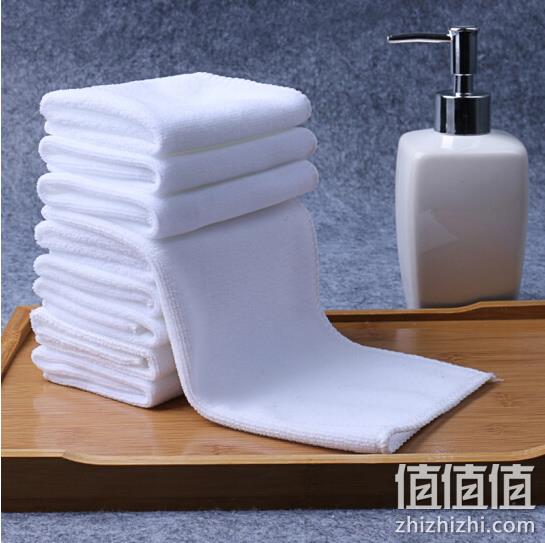 壹号桌 细纤维白色家用酒店毛巾 3条装 9.9元包邮 值值值-买手聚集的地方