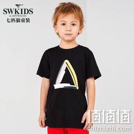 七匹狼 Swkids 儿童 纯棉 T恤 券后29元包邮（吊牌价179元） 值值值-买手聚集的地方