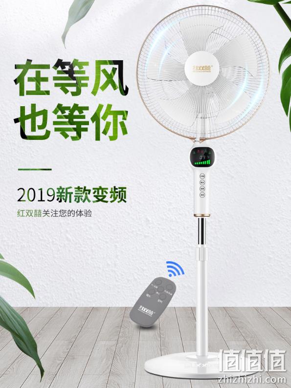 遥控+智能变频：红双喜 FK16-R 2019款 落地扇 129元包邮 值值值-买手聚集的地方