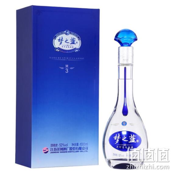 洋河蓝色经典 梦之蓝M3 52度 浓香型白酒 1000ml 凑单723元 值值值-买手聚集的地方