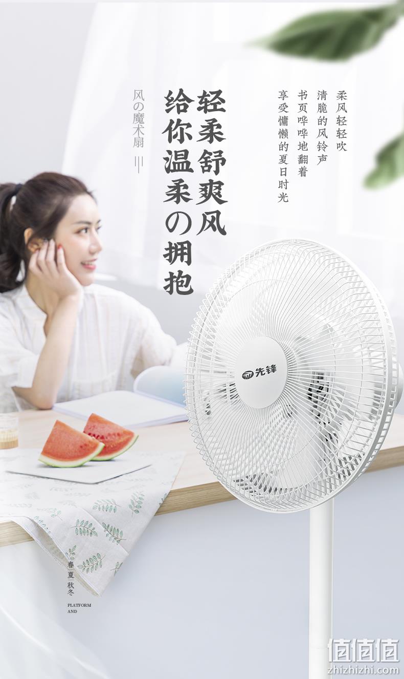 降10元！百元内超高颜值！先锋 DLD-D11 台地两用 5扇叶电风扇 89元包邮 值值值-买手聚集的地方