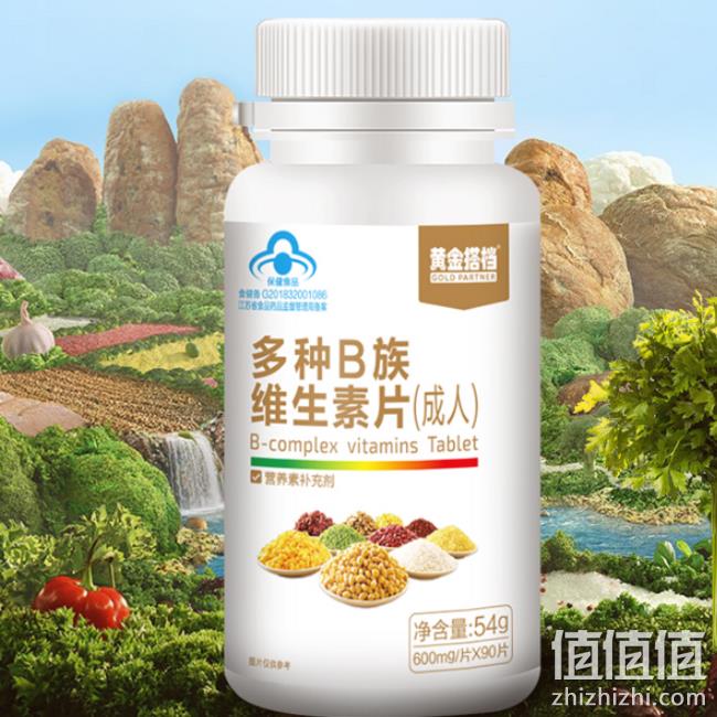 可吃3个月，黄金搭档 成人 多种B族维生素90片 券后24元包邮（专柜118元） 值值值-买手聚集的地方