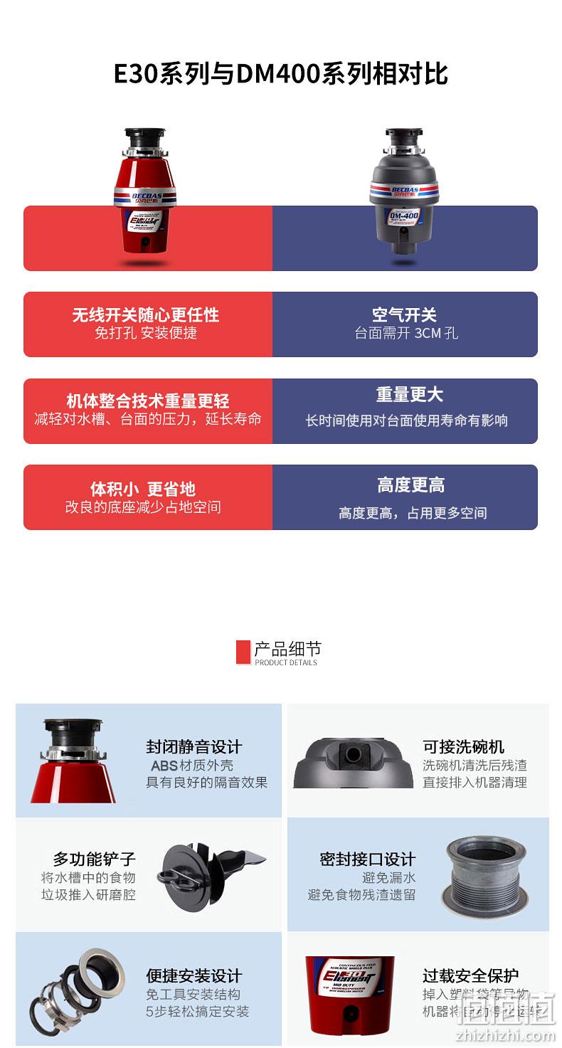 小户型优选！BECBAS贝克巴斯 E30 厨房垃圾处理器 1199元包邮（之前推荐1349元） 值值值-买手聚集的地方
