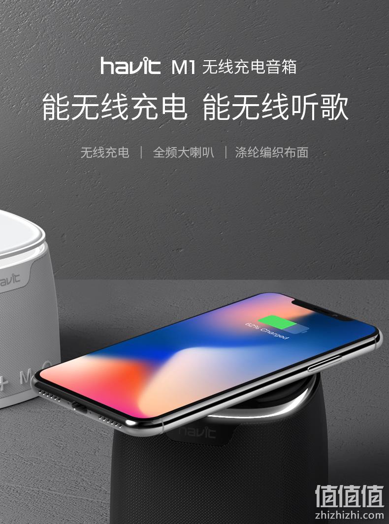 蓝牙音箱+无线充电+小夜灯+24小时续航：Havit 海威特 M1 蓝牙音箱 79.9元包邮（京东99元） 值值值-买手聚集的地方
