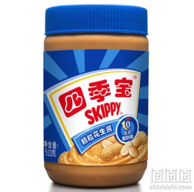 无反式脂肪酸、无胆固醇，SKIPPY四季宝 颗粒花生酱 510g 31.5元，可满299-150元 值值值-买手聚集的地方