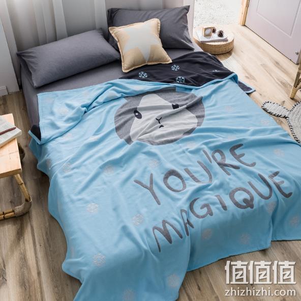 100%纯棉、可裸睡：婉寇 双层纱布空调被 150x200cm 59元包邮 值值值-买手聚集的地方