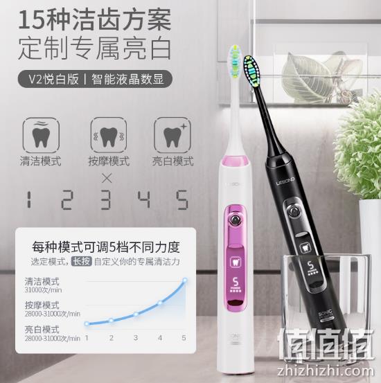 液晶屏+触控！力博得 智能声波V2电动牙刷 券后99元包邮（京东179元） 值值值-买手聚集的地方