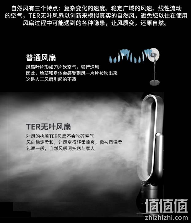 无刷电机+上下180°旋转+9h定时：TER  无叶循环扇 券后399元包邮（京东799元） 值值值-买手聚集的地方