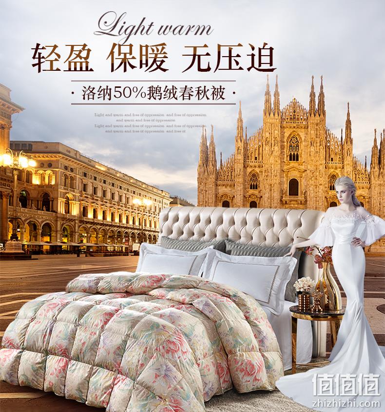 反季特价、50%含绒量：安睡宝 洛纳鹅绒被冬被 220x240cm 299元包邮 值值值-买手聚集的地方