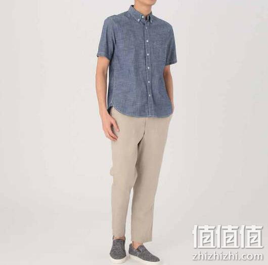 MUJI 无印良品 男士 纯棉 短袖衬衫 98元（吊牌价328元） 值值值-买手聚集的地方