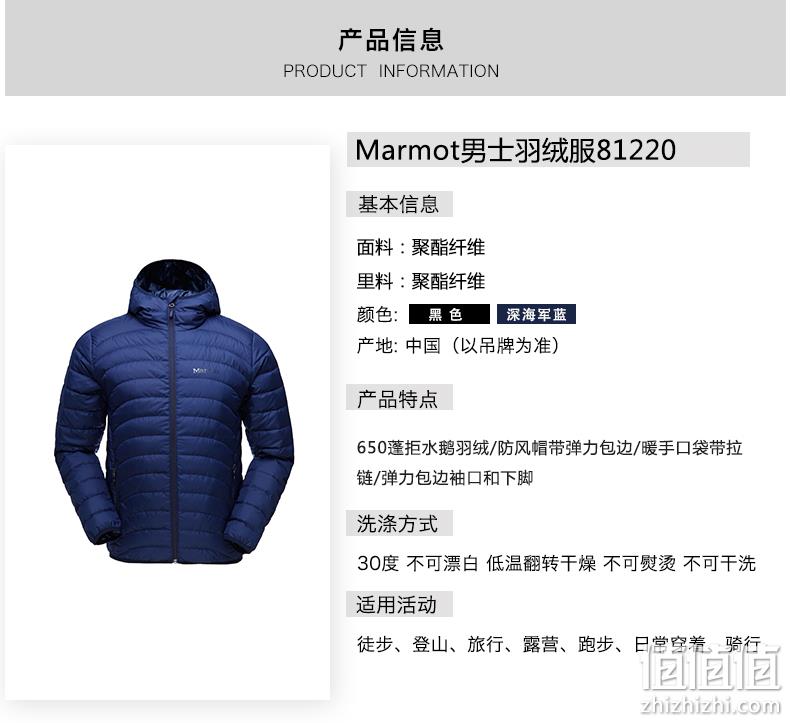 8日0点： Marmot 土拨鼠 L81220 男士650蓬羽绒服 1009元包邮（吊牌价2299元） 值值值-买手聚集的地方