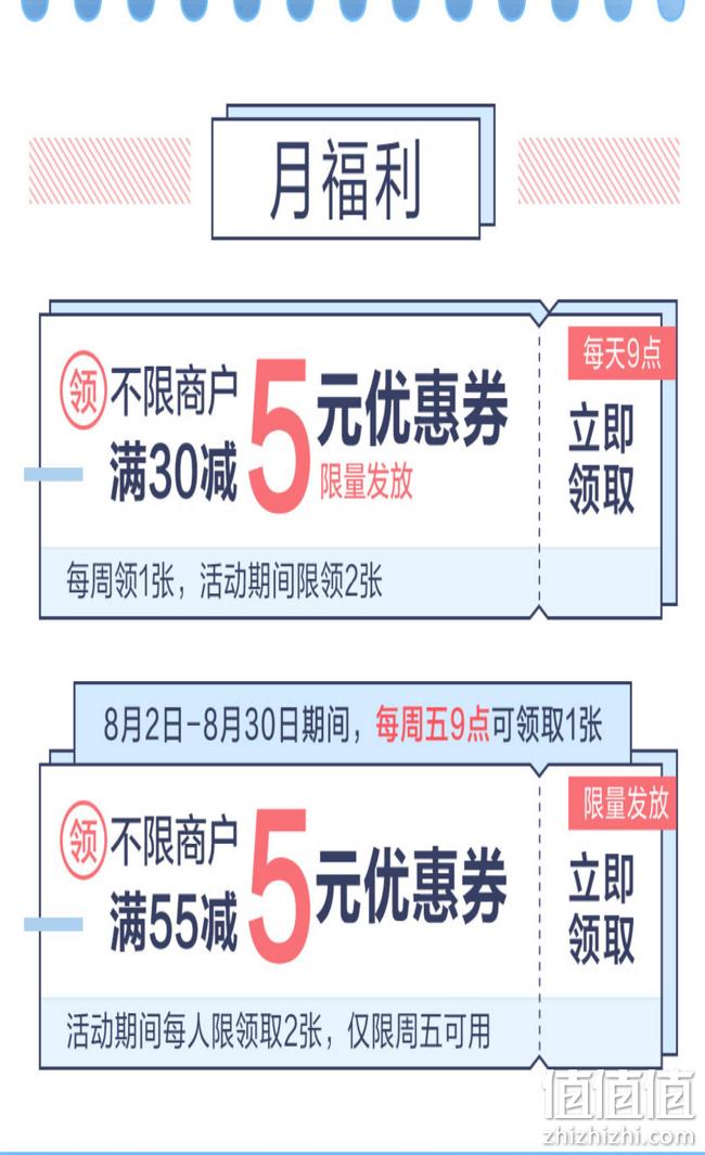 30日止、每天2单随机立减：京东白条闪付优惠活动 满55-5元优惠券 值值值-买手聚集的地方