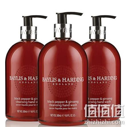 Baylis & Harding 黑胡椒&人参洗手液 500mlx3瓶装 prime会员凑单到手约62.5元 值值值-买手聚集的地方