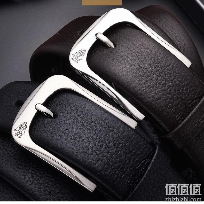 双面头层牛皮：Hush Puppies 暇步士 男士针扣头层牛皮皮带 98元包邮（专柜328元） 值值值-买手聚集的地方