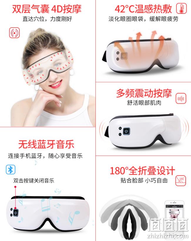 30天免费试用 双气囊+音乐+恒温热敷：倍舒松 眼部按摩仪 券后158元包邮送眼罩（上次类似款268元） 值值值-买手聚集的地方