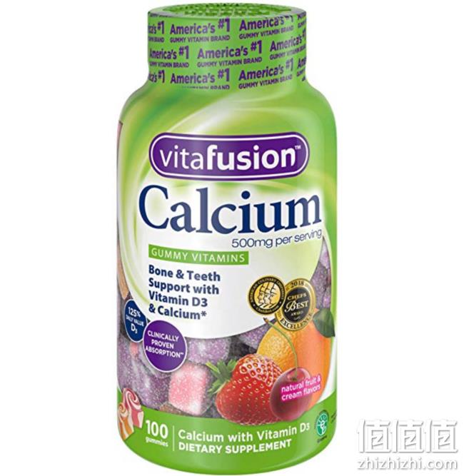 Vitafusion 小熊糖 成人钙+维生素D果味软糖 500mgx100粒 prime会员凑单到手约78元 值值值-买手聚集的地方