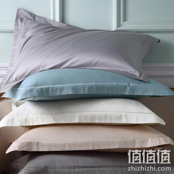 五星级酒店合作商、 60支100%纯棉：一对装 LENCIER 兰叙 贡缎纯色枕套 74x48cm 49元包邮 值值值-买手聚集的地方