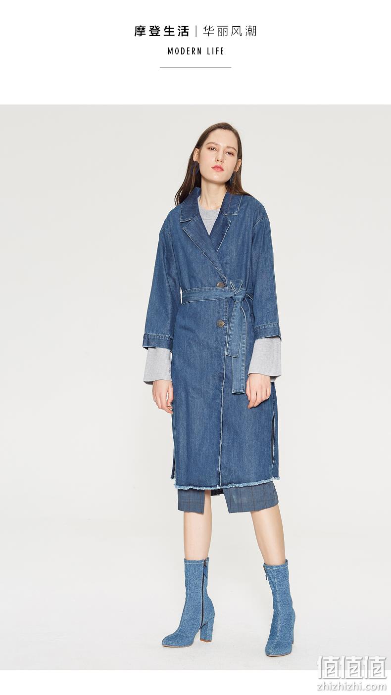 2件！100%纯棉，ME&CITY 537690 女士中长款牛仔风衣 249.5元（吊牌价899元/件） 值值值-买手聚集的地方
