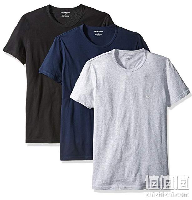 3件装！Emporio Armani 安普里奥·阿玛尼 男士棉质圆领T恤 prime会员到手约238.75元 值值值-买手聚集的地方