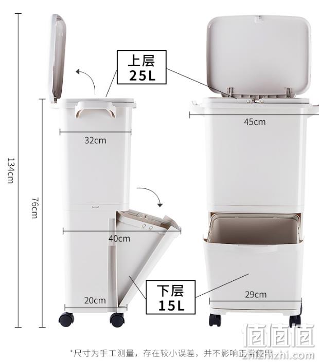40L 干湿分类：kinbata 厨房垃圾桶 券后88元包邮（上次35L券后98元） 值值值-买手聚集的地方