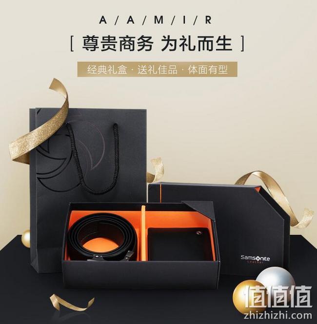 PLUS会员专享、5折：Samsonite/新秀丽 男士钱夹+皮带套装 券后285元包邮 值值值-买手聚集的地方