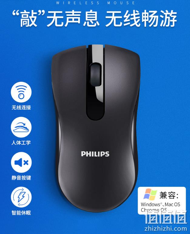 月销2.5万件：PHILIPS 飞利浦 SPK7211 无线鼠标 19.9元包邮 值值值-买手聚集的地方