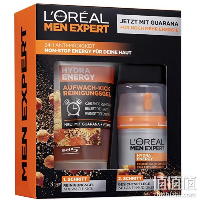 洗面护肤一步到位！L'Oréal 欧莱雅 Men Expert 男士劲能礼品套装（保湿霜50ml+洁面膏150mL） prime会员含税到手约76元到手 值值值-买手聚集的地方