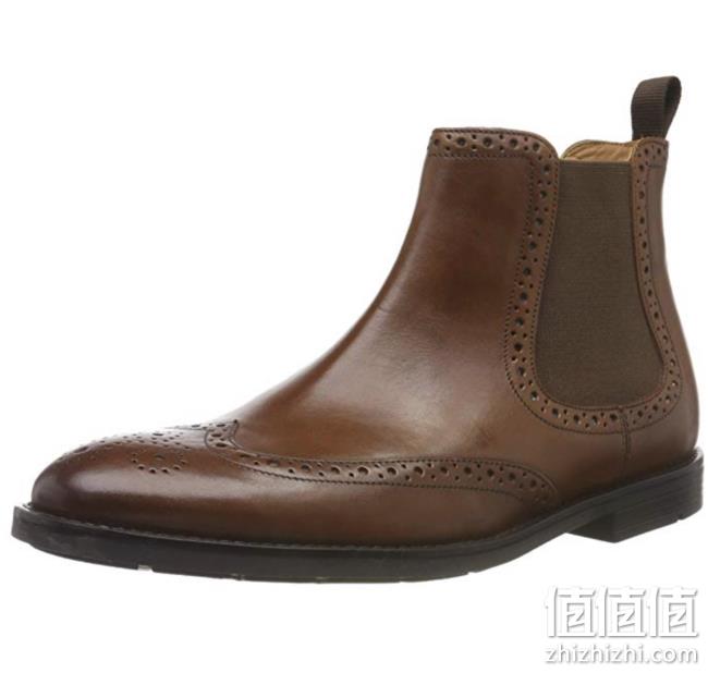 两色多码，Clarks 其乐 Ronnie Top 男士真皮雕花切尔西短靴 prime会员直邮含税到手约329.2元 值值值-买手聚集的地方