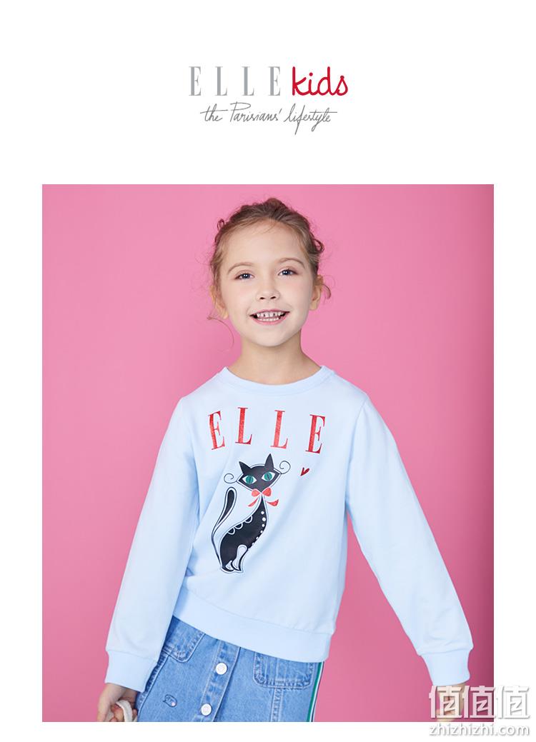 2019春秋新款 ELLE kids 男/女童圆领卫衣 69元包邮（专柜价269元） 值值值-买手聚集的地方
