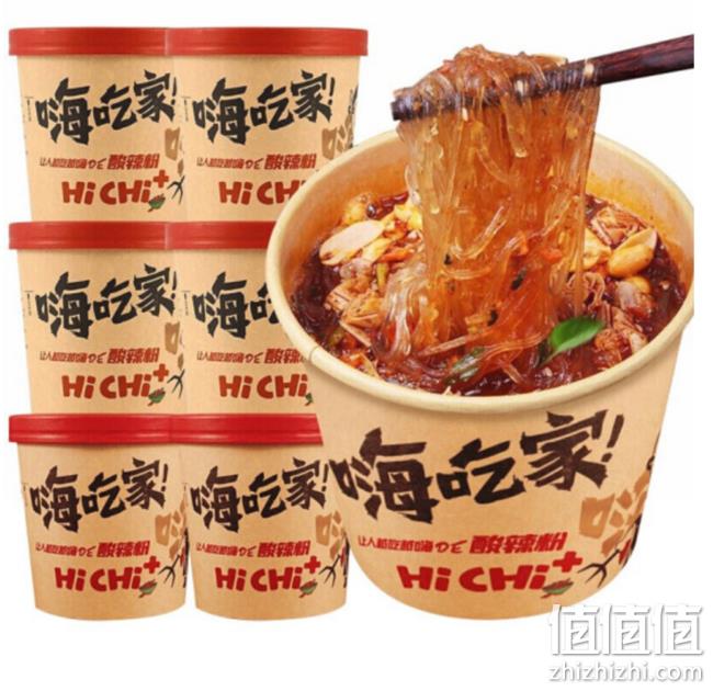 神价格!嗨吃家 酸辣粉大食桶 106gX6桶 plus会员5.1元包邮(折合0.85元/桶) 值值值-买手聚集的地方