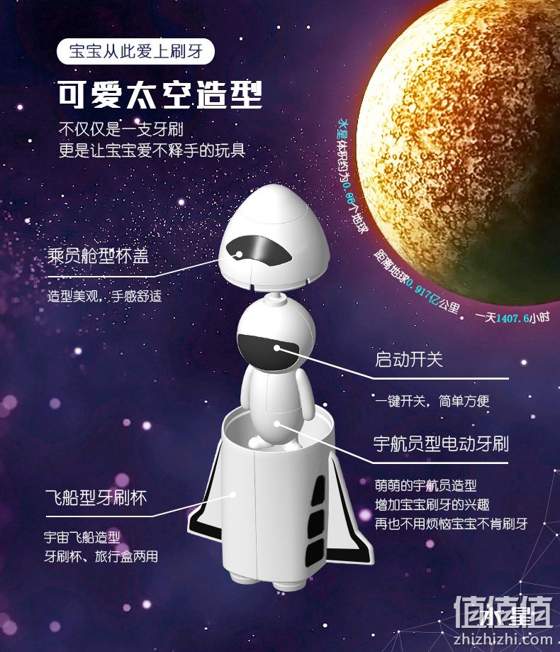 《我和我的祖国》联名款：Supecare 舒宁 X 宇航员儿童电动牙刷 39.9元包邮 值值值-买手聚集的地方