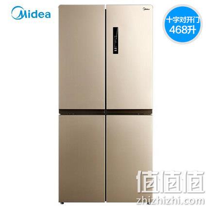 Midea美的 BCD-468WTPM(E) 十字对开四门变频静音节能家用电冰箱 3299元 值值值-买手聚集的地方